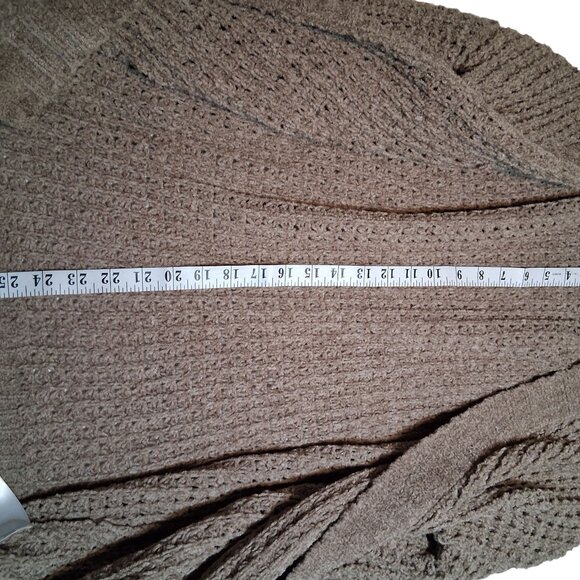 Express Long Chunky Oversized Knit Open-Front Cardigan – Size S/P– Beige - Picture 5 of 7